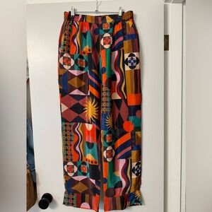 Gorgeous FARM Rio Tropical Shapes multicolor straight leg pants
